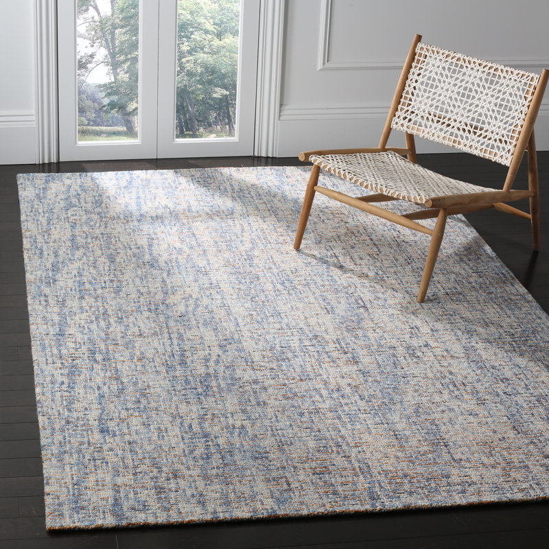 Stainbrook HandTufted Wool Dark Blue/Rust Area Rug & Reviews AllModern
